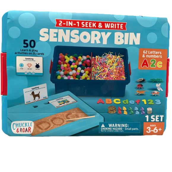 Chuckle & Roar 2 in 1 Seek & Write Sensory Bin Letters Numbers Sand Ages 3-6 - Picture 1 of 16